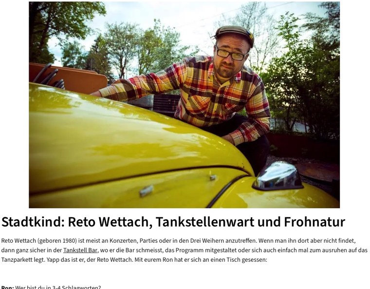 Ron Orp — Stadtkind: Reto Wettach, Tankstellenwart und Frohnatur, 2016